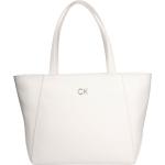Dámské Designer Elegantní kabelky Calvin Klein v bílé barvě v minimalistickém stylu z koženky 