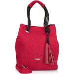 Dámské Elegantní kabelky Rieker v červené barvě v elegantním stylu z látky s třásněmi ve slevě 