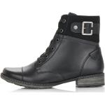 Dámské Kotníčkové boty na podpatku Rieker Remonte v černé barvě s přezkou 