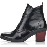 Dámské Kotníčkové boty na podpatku Rieker Remonte v černé barvě v lakovaném stylu ve velikosti 42 ve slevě na podzim 