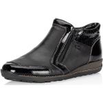 Dámské Kožené kotníkové boty Rieker v černé barvě v lakovaném stylu z kůže ve velikosti 42 prodyšné ve slevě 