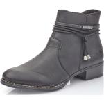 Dámské Kotníčkové boty na podpatku Rieker v černé barvě v elegantním stylu ve velikosti 42 ve slevě na zimu 