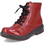 Dámské Kotníkové boty Rieker v červené barvě v lakovaném stylu ve velikosti 42 ve slevě 
