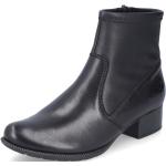 Dámské Kotníčkové boty na podpatku Rieker v černé barvě v elegantním stylu z kůže ve velikosti 42 ve slevě 