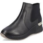 Dámské Kožené kotníkové boty Rieker v černé barvě v elegantním stylu z kůže ve velikosti 38 ve slevě na zimu 