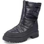 Dámské Zimní kotníkové boty Rieker v černé barvě v lakovaném stylu ve velikosti 43 s přezkou prodyšné ve slevě na zimu 