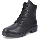 Dámské Kožené kotníkové boty Rieker v černé barvě v army stylu z kůže ve velikosti 43 ve slevě na zimu 