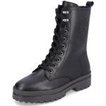 Dámské Kožené kotníkové boty Rieker v černé barvě v army stylu z kůže ve velikosti 42 ve slevě na zimu 