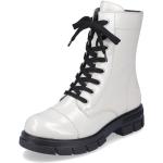 Dámské Zimní kotníkové boty Rieker v bílé barvě v lakovaném stylu ve velikosti 42 ve slevě na zimu 