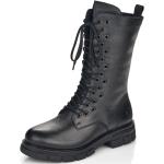 Dámské Kožené kotníkové boty Rieker v černé barvě v army stylu z kůže ve velikosti 42 ve slevě 