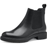 Dámské Kotníčkové boty na podpatku Tamaris v černé barvě z kůže ve velikosti 43 s hrubým podpatkem s výškou podpatku 3 cm - 5 cm ve slevě 