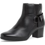 Dámské Kotníčkové boty na podpatku Tamaris v černé barvě v elegantním stylu z kůže ve velikosti 37 s výškou podpatku 5 cm - 7 cm ve slevě 