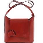 Dámské Kožené kabelky Italy v červené barvě v elegantním stylu z hovězí kůže 