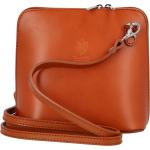 Dámské Kožené kabelky Italy v koňakové barvě v elegantním stylu z hovězí kůže 