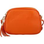 Dámské Kožené kabelky Italy v oranžové barvě v elegantním stylu z hovězí kůže 