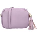 Dámské Kožené kabelky Italy ve světle fialové barvě v elegantním stylu z hovězí kůže 