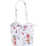 Dámské Kožené kabelky Italy v bílé barvě s květinovým vzorem z hovězí kůže ve slevě 