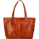 Dámské Kožené kabelky Delami v koňakové barvě v minimalistickém stylu z hovězí kůže 