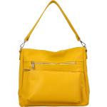 Dámské Kožené kabelky Delami Vera Pelle v žluté barvě v moderním stylu z hovězí kůže ve slevě 