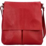 Dámské Kožené kabelky Italy v tmavě červené barvě v elegantním stylu z hovězí kůže s nýty 