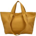 Dámské Kožené kabelky Italy v žluté barvě v elegantním stylu z hovězí kůže 