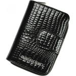 Dámské Kožené peněženky Gregorio v černé barvě v lakovaném stylu z kůže 