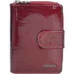 Dámské Kožené peněženky Carmelo v bordeaux červené v lakovaném stylu z hovězí kůže 