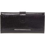 Dámské Luxusní peněženky Loren v černé barvě v lakovaném stylu z kůže 