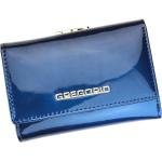Dámské Kožené peněženky Gregorio v modré barvě v lakovaném stylu z kůže 