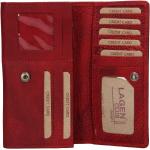 Dámské Kožené peněženky Lagen v červené barvě v elegantním stylu z kůže 