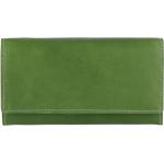 Dámské Kožené peněženky v zelené barvě v retro stylu s kostkovaným vzorem z hovězí kůže 
