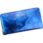 Dámské Luxusní peněženky Gregorio v modré barvě v lakovaném stylu z kůže 