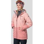 Dámské Zimní bundy s kapucí Hannah Nepromokavé v pudrové barvě sportovní z polyesteru ve velikosti XS s kapsou na skipas ve slevě 
