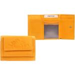 Dámské Kožené peněženky v žluté barvě v elegantním stylu z kůže 