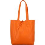 Dámské Kožené tašky přes rameno Italy v oranžové barvě z hovězí kůže 