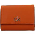 Dámské Designer Luxusní peněženky Calvin Klein v oranžové barvě v elegantním stylu z koženky ve slevě 