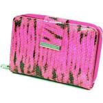 Dámské Kožené peněženky Cossroll v růžové barvě v lakovaném stylu z kůže 
