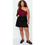 Dámské Mini sukně Trendyol v černé barvě z bavlny ve velikosti XXL mini ve slevě plus size 