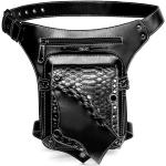 Dámské Messenger tašky přes rameno v černé barvě v punkovém stylu z polyuretanu s nýty 
