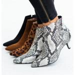 Dámské Kotníčkové boty na podpatku v měděné barvě v ležérním stylu s leopardím vzorem z polyuretanu Standartní s výškou podpatku do 3 cm na zimu 