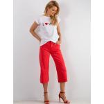 Dámské Capri džíny v červené barvě 