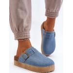 Dámské Pantofle na platformě kesi v modré barvě z džínoviny ve velikosti 37 ve slevě na léto 