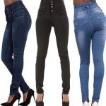 Dámské Slim Fit džíny v černé barvě ze syntetiky ve velikosti XXL strečové plus size 