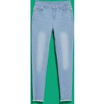 Dámské Slim Fit džíny Moodo ve světle modré barvě z bavlny ve velikosti XXL s nízkým pasem ve slevě plus size 