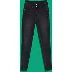 Dámské Slim Fit džíny Moodo v černé barvě z bavlny ve velikosti XXL ve slevě plus size 