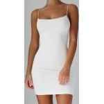 Dámské Letní šaty v bílé barvě v sexy stylu ze syntetiky ve velikosti XXL bez rukávů strečové plus size 