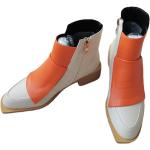 Dámské Kotníčkové boty na podpatku v oranžové barvě v ležérním stylu z polyuretanu na zimu 