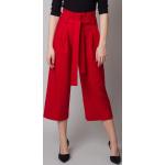 Dámské Plátěné kalhoty v červené barvě v ležérním stylu z viskózy ve velikosti 10 XL 