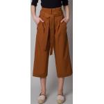 Dámské Plátěné kalhoty v hnědé barvě v ležérním stylu z viskózy ve velikosti 10 XL 