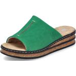 Dámské Letní pantofle Rieker v zelené barvě v elegantním stylu ve velikosti 42 ve slevě 